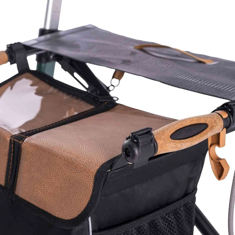 Saljol Carbon Rollator CR54 mit Schleifbremse für sicheres Bergabgehen - Vollausstattung (HMV: 10.50.04.1260) / Sitzhöhe 54 cm