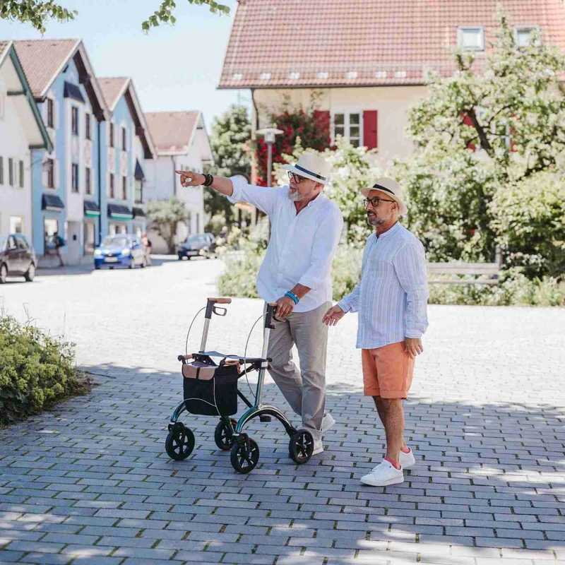 Saljol Carbon Rollator CR54 mit Schleifbremse für sicheres Bergabgehen - Vollausstattung (HMV: 10.50.04.1260) / Sitzhöhe 54 cm
