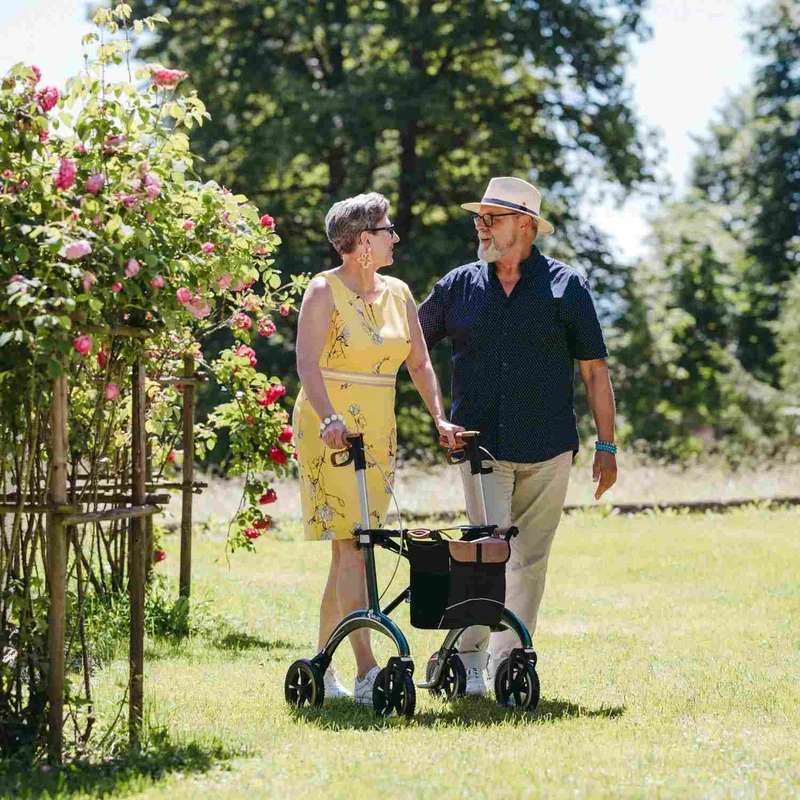 Saljol Carbon Rollator CR54 mit Schleifbremse für sicheres Bergabgehen - Vollausstattung (HMV: 10.50.04.1260) / Sitzhöhe 54 cm