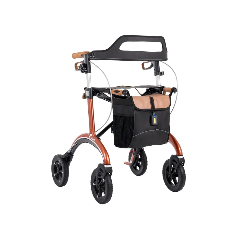 Saljol Carbon Rollator CR62 mit Schleifbremse für sicheres Bergabgehen - Vollausstattung (HMV: 10.50.04.1260) / Sitzhöhe 62 cm