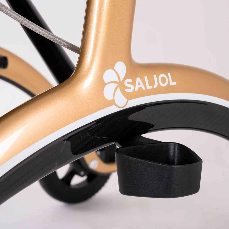Saljol Carbon Rollator CR54 mit Schleifbremse für sicheres Bergabgehen - Vollausstattung (HMV: 10.50.04.1260) / Sitzhöhe 54 cm