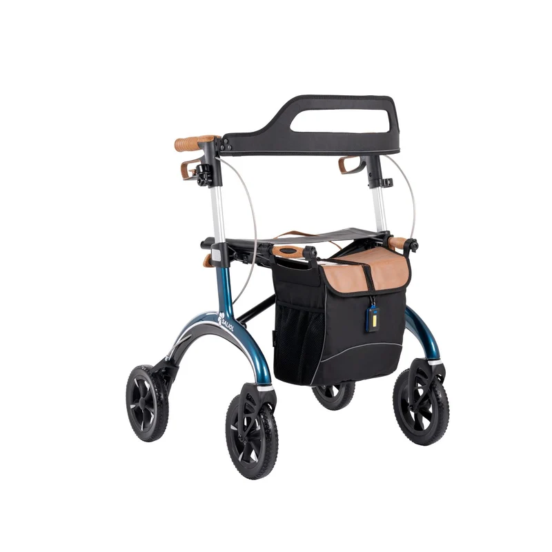 Saljol Carbon Rollator CR54 mit Schleifbremse für sicheres Bergabgehen - Vollausstattung (HMV: 10.50.04.1260) / Sitzhöhe 54 cm