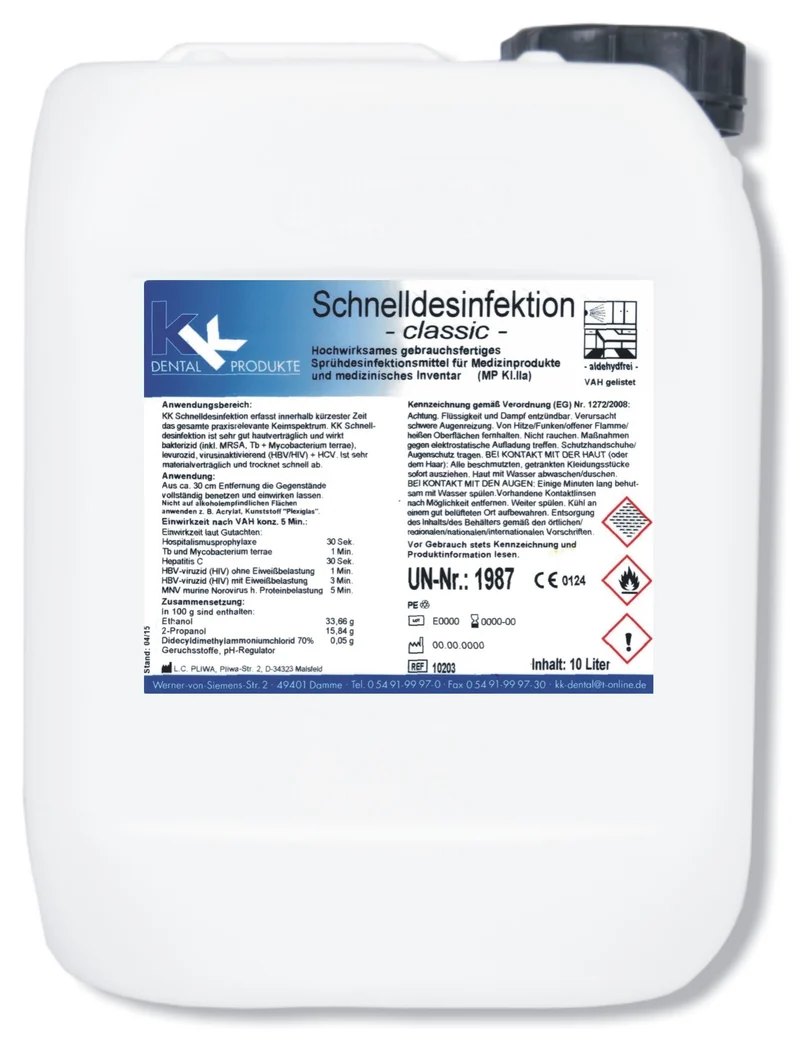KK Schnelldesinfektion für Oberflächen 10 Liter Kanister