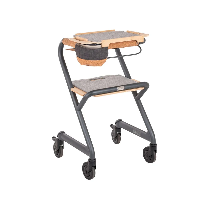 Saljol Wohnraumrollator WR53 mit Sitzfunktion (360°-Drehbar) - Vollausstattung / Sitzhöhe 53 cm