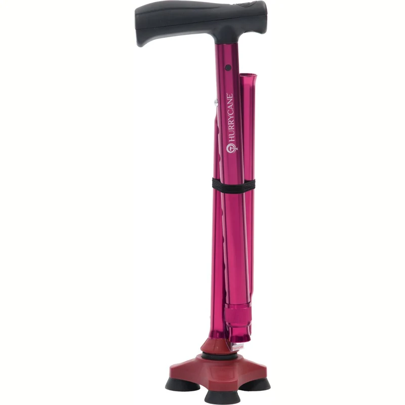 Drive Medical Gehstock Hurrycane, rot – faltbar, sicher & stilvoll