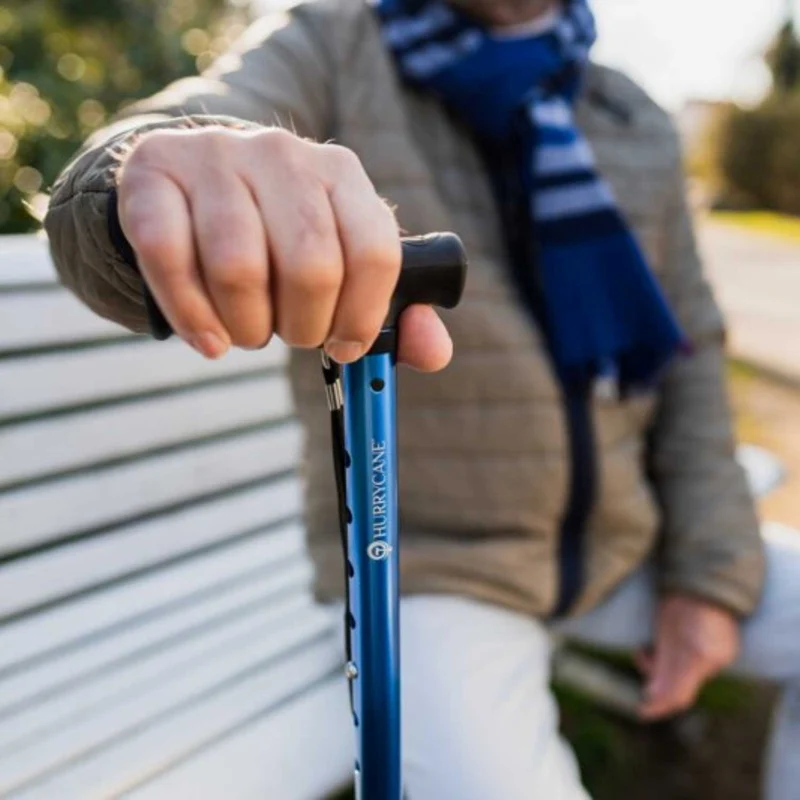 Drive Medical Gehstock Hurrycane, blau – faltbar, sicher & stilvoll