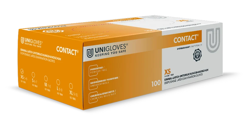 Latexhandschuhe CONTACT von Unigloves in Größe S-XL