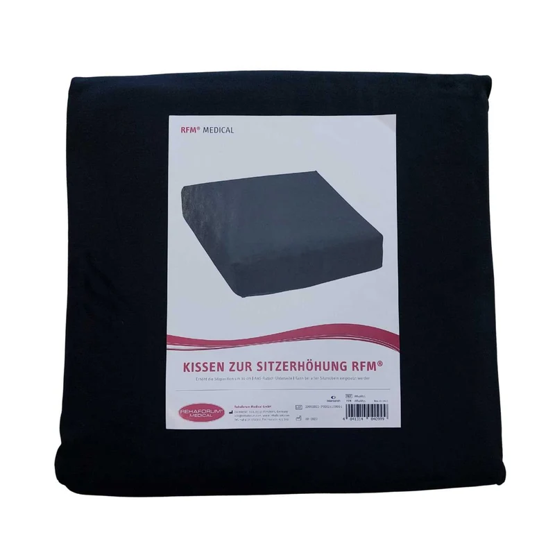 Kissen zur Sitzerhöhung 10 cm mit Anti-Rutsch-Unterseite - schwarz