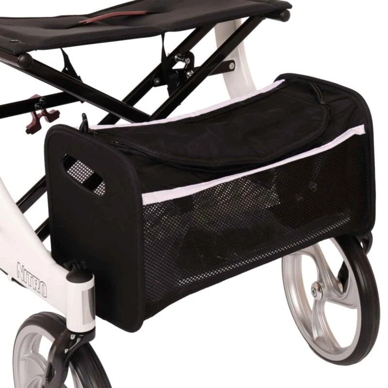 Drive Medical Premium Leichtgewicht-Rollator Nitro, gepolsterter Sitz - Gr. M, weiß