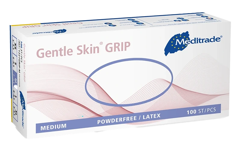 Meditrade Latexhandschuhe Gentle Skin® grip XS - XL 100 Stück/Box