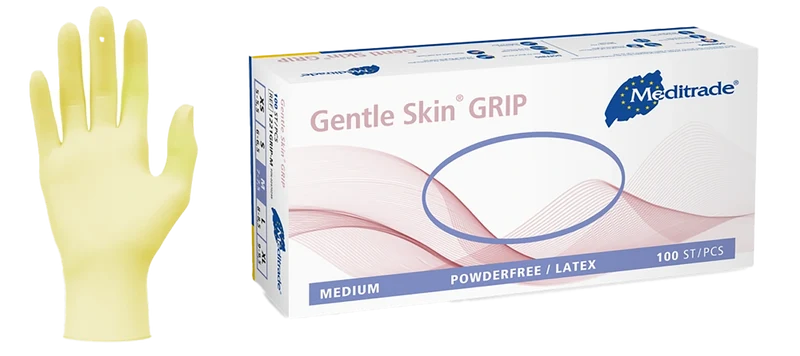 Meditrade Latexhandschuhe Gentle Skin® grip XS - XL 100 Stück/Box