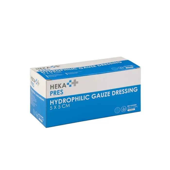 HEKA Hydrofiel Gaaskompres Steriel 12-laags – 5 x 5 cm – 100 stuks
