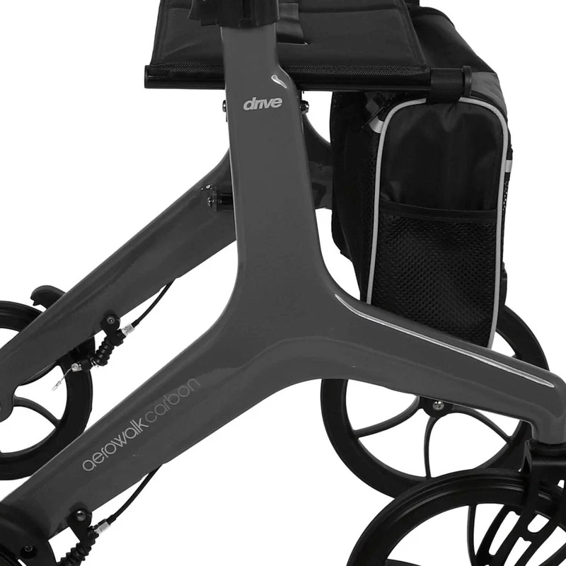 Drive Medical AeroWalk™ Carbon Rollator – Graphit Grau, Ultraleicht (4,6 kg), Faltbar & Stabil (HMV: 10.50.04.1281)