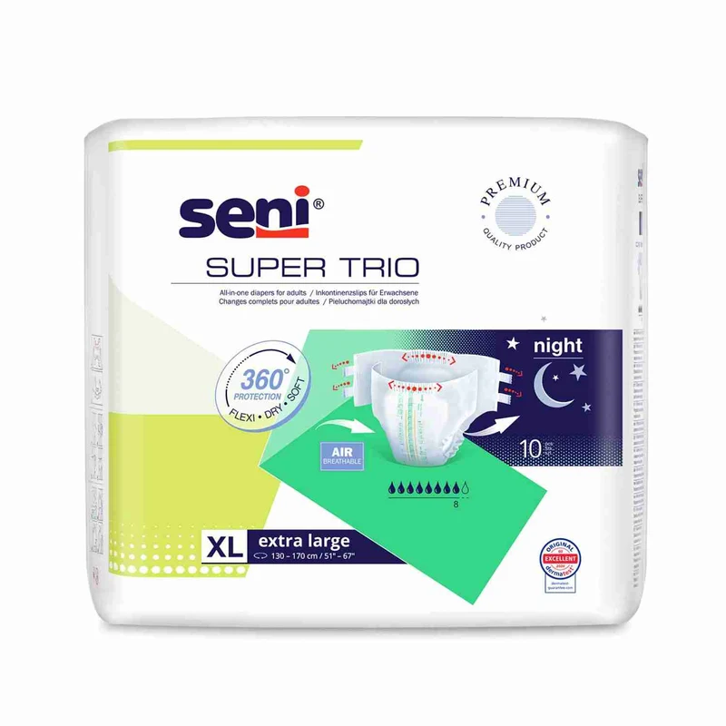 Seni Super Trio - Windeln für sehr schwere Inkontinenz - bis 3400 ml, Gr. M-XL