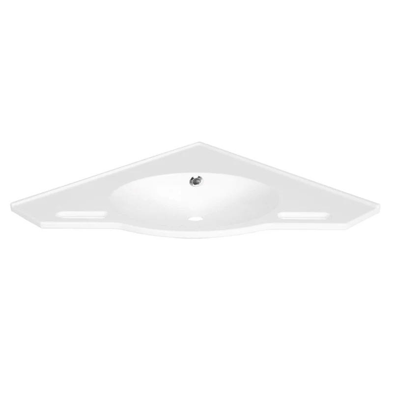 KIBOMED GTM Eck-Waschbecken - behindertengerecht, mit Haltegriffen vorne, 705x997 mm