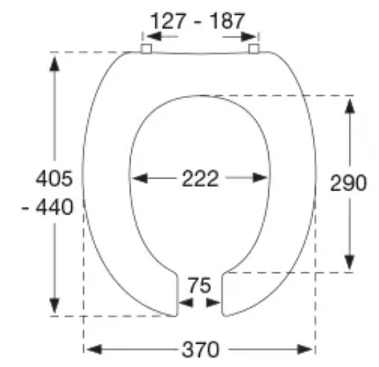 Pressalit DANIA WC-Sitz, vorne offen, ohne Deckel – R28000-D92999