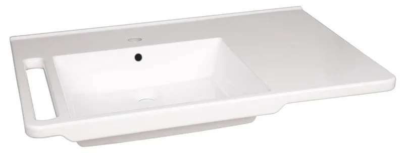 KIBOMED GTM803 - behindertengerechtes Waschbecken (links), mit Ablagefläche, 800x555 mm