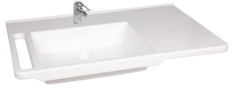 KIBOMED GTM803 - behindertengerechtes Waschbecken (links), mit Ablagefläche, 800x555 mm