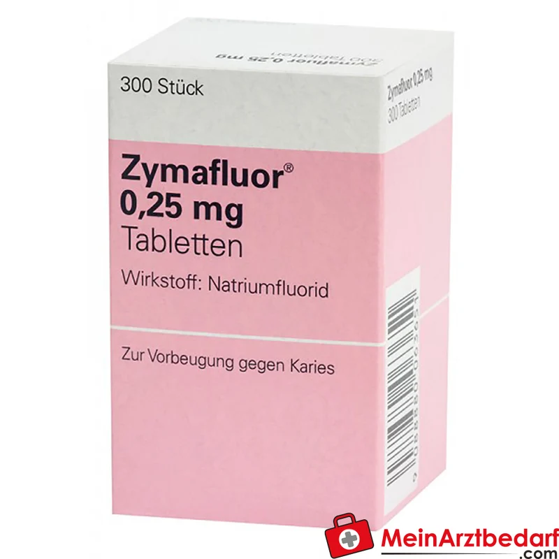 MED19 Zymafluor 0,25 mg Fluorid-Tabletten 300 Stück Kariesprophylaxe Kinder und Erwachsene