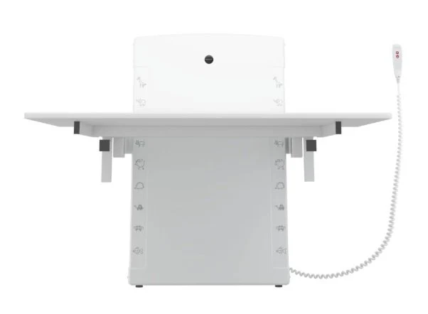PRESSALIT Wickeltisch R8672000 / R8673000 – 800 x 1400 mm / 800 x 1800 mm, elektrisch höhenverstellbar, hochklappbar