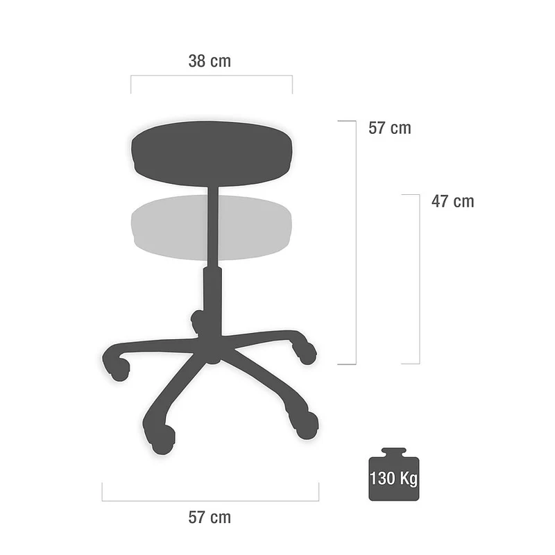 Tabouret, draaibare kruk met ontgrendelingsring | zwart