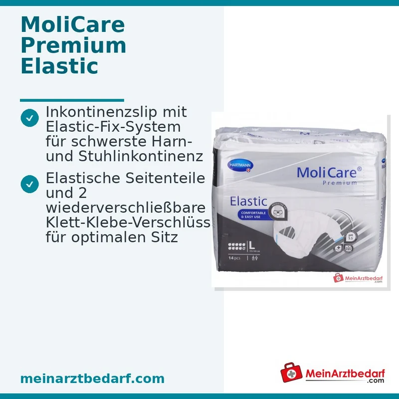 MoliCare Premium Elastic Inkontinenzslip 10 Tropfen Größe L, 4x14 Stück