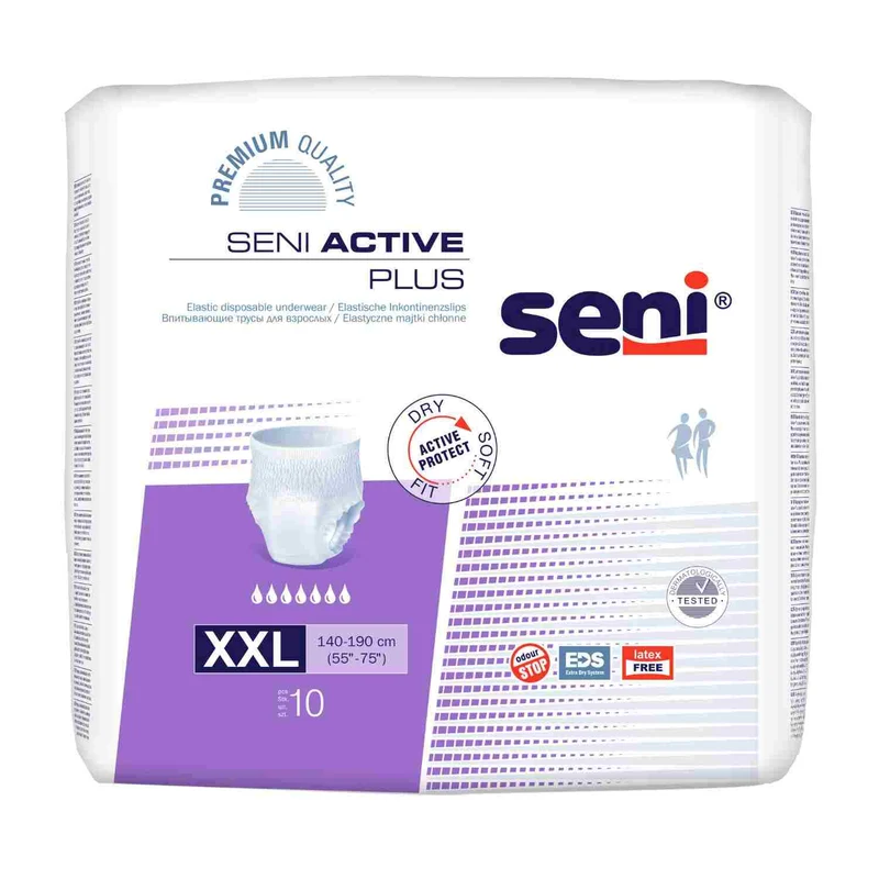 Seni Active Plus - Inkontinenzpants, hohe Saugstärke - bis 2000 ml, Gr. S-XXL