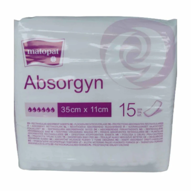 TZMO (Seni) Absorgyn Saugverstärker ohne Folie, Flocken-Rechteckvorlage unsteril, 35 x 11 cm