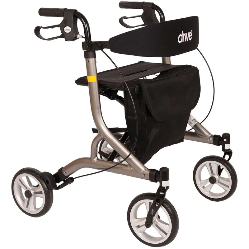 Drive Medical Leichtgewicht Rollator Nitro SL - Superleicht (nur 5,5 kg), faltbar & stabil - Daytona-grau metallic (HMV: 10.50.04.1276)