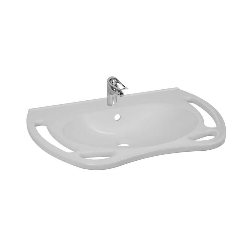 Kibomed GTM700 - Behindertengerechtes Waschbecken mit Handgriffen, 700x550 mm