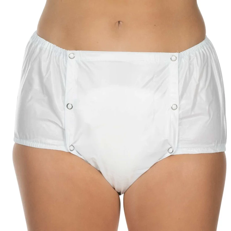 Suprima Inkontinenz-Slip 1201 001, PVC-Slip knöpfbar, unisex - weiß, Gr. 34-60