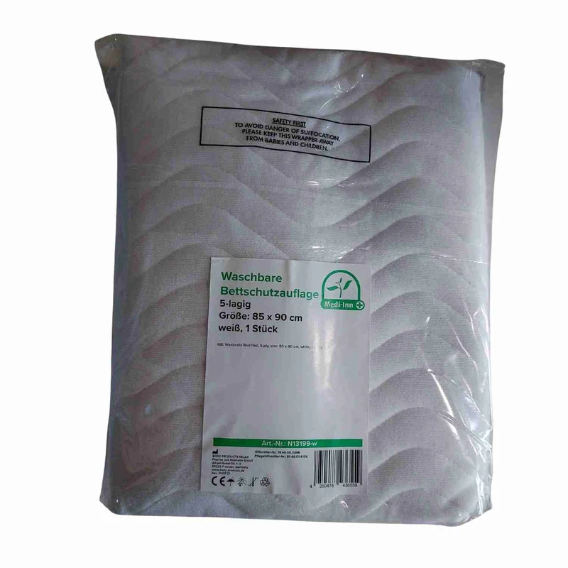 Medi-Inn Bettschutzauflage waschbar, 5 lagig (weiß) ca. 3000 ml - 90x85 cm