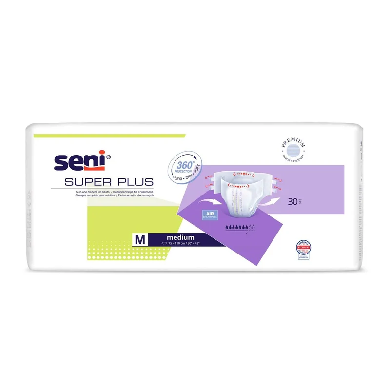 Seni Super Plus - Windeln für schwere Inkontinenz - bis 3200 ml, Gr. M-XL
