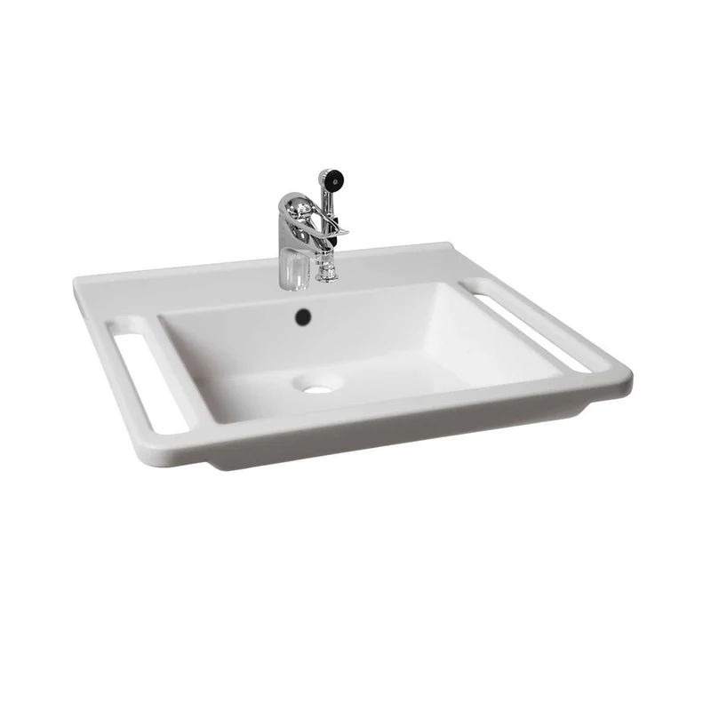 KIBOMED GTM601 -Barrierefreies Waschbecken für Senioren & Pflege, rollstuhlunterfahrbar, 600x555 mm