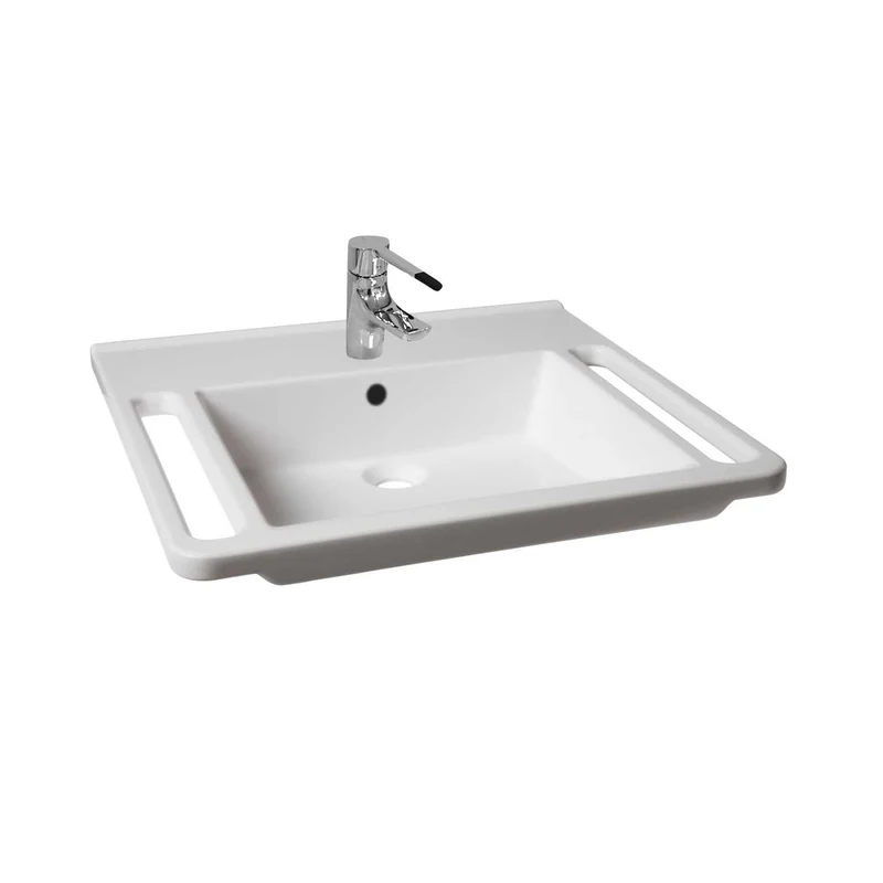 KIBOMED GTM601 -Barrierefreies Waschbecken für Senioren & Pflege, rollstuhlunterfahrbar, 600x555 mm