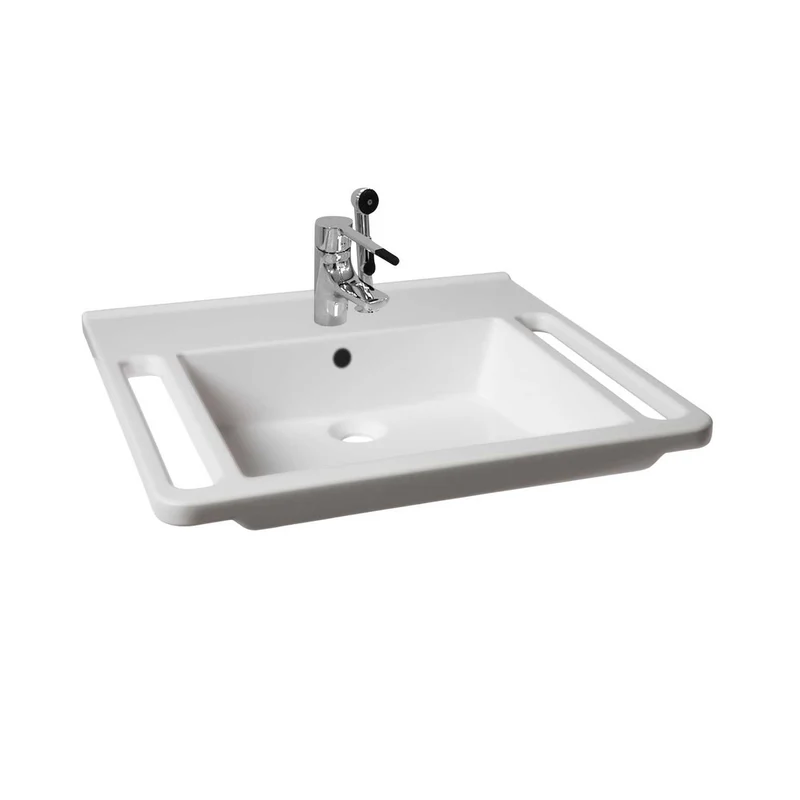 KIBOMED GTM601 -Barrierefreies Waschbecken für Senioren & Pflege, rollstuhlunterfahrbar, 600x555 mm
