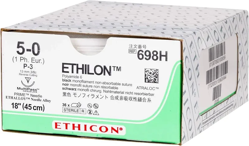 Ethilon II USP 5-0 45 cm P-3 Zwart 698H 36x1 | Nylon Hechtdraad