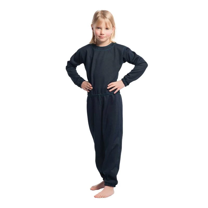 Suprima 4744 020, Pflegeoverall zerreißfest für Kinder, lang, Rücken-RV mit Sicherheitsknopf, marine