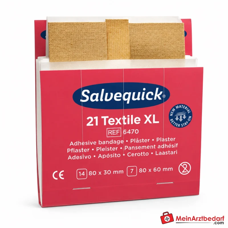 Salvequick Textilpflaster Refill, extragross, 6 x 21 Stück