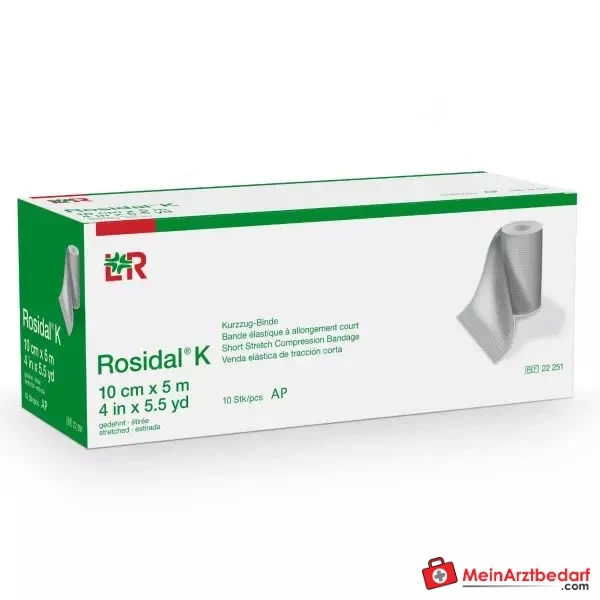 Rosidal K Kurzzugbinde kräftig, 5 m x 10 cm, 10 Stück