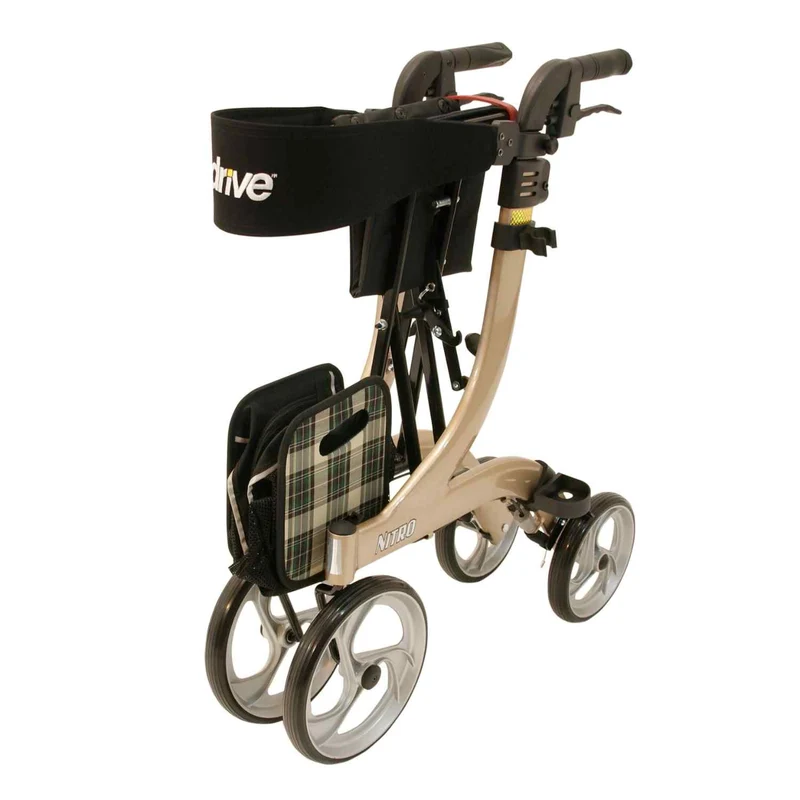 Drive Medical Premium Leichtgewicht-Rollator Nitro, gepolsterter Sitz - Gr. M, champagner