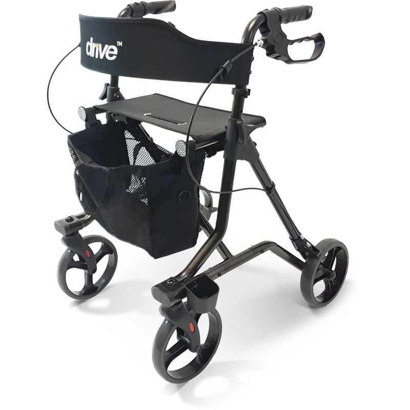 Drive Medical Leichtgewicht Rollator Torro inkl. Rückengurt, Tasche und Stockhalter - anthrazit (HMV: 10.50.04.1197)