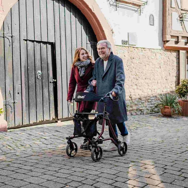 Drive Medical Leichtgewicht Rollator Torro inkl. Rückengurt, Tasche und Stockhalter - anthrazit (HMV: 10.50.04.1197)