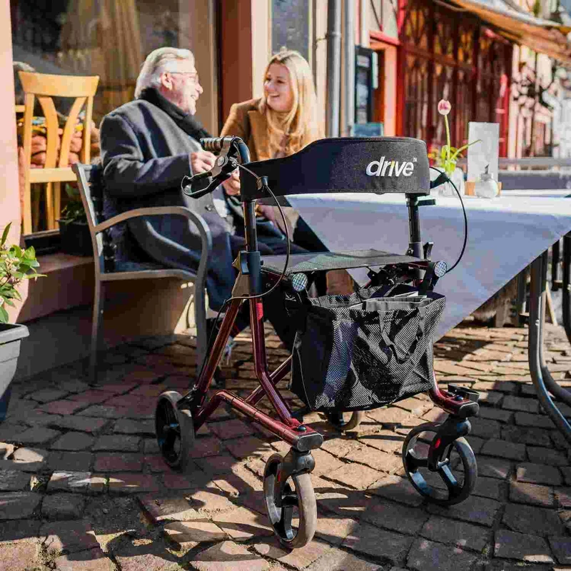Drive Medical Leichtgewicht Rollator Torro inkl. Rückengurt, Tasche und Stockhalter - anthrazit (HMV: 10.50.04.1197)
