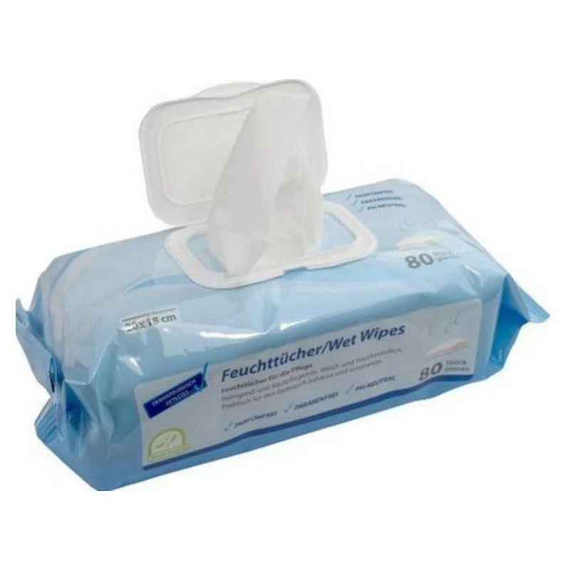 Medi-Inn Feuchttücher (Wet-Wipes), sanfte, milde Reinigung & Pflege der Haut - 20x18 cm, (80 Tücher)