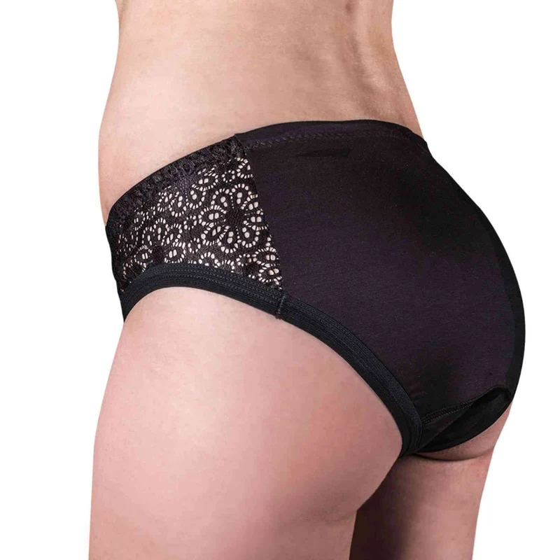 Suprima Inko-Slip 1290 009, Viva! easy mit Spitze und Saugeinlage - schwarz, Gr. S-XL