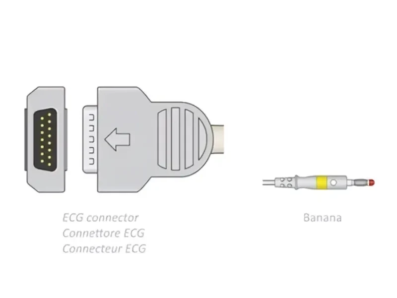 ECG kabel 2.2 m - banana stekkers - compatible met GE Marquette