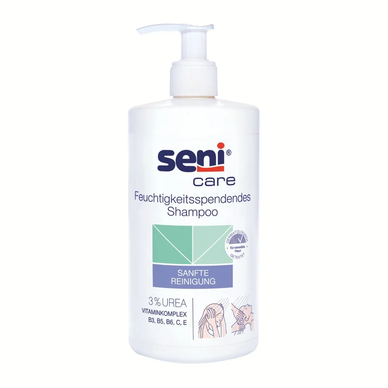 Seni Care Feuchtigkeitspendendes Shampoo mit 3% UREA - 500 ml "sanfte Reinigung"