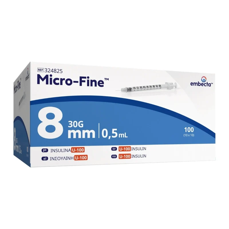 BD Micro-Fine Insulinespuit 0,5 ml U100 met Naald 30G x 8 mm | 100 Stuks