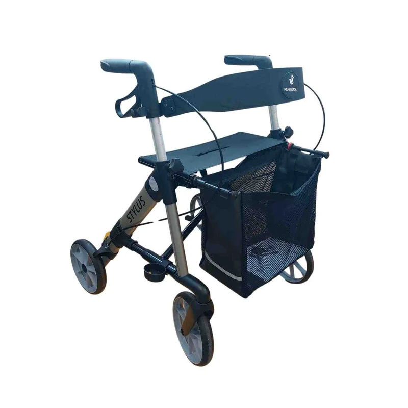 Rehasense Stylus M, Champagner – Leichtgewichtrollator inkl. Rückengurt | 6,3 kg, Gr. 135-170 cm (HMV: 10.50.04.1255)